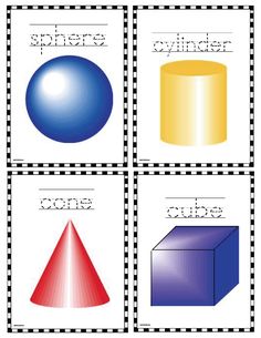 four different colored shapes are shown in this worksheet