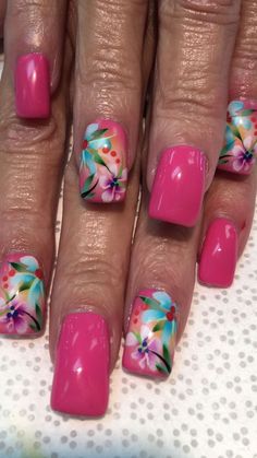 Tropical Vibes: August-Inspired Nail Art - Immerse your self inside the tropical spirit of August with nail art that captures the essence of paradise. Think palm leaves, sundown colors, and beachy motifs that deliver a hint of vacation in your fingertips. #AugustNails #TropicalVibes #BeachyNailArt #VacationFeels Hawaiian Nail Art Tropical, Hawaian Nail Design, Hawaiian Inspired Nails, Hawaiian Nail Designs Tropical Flowers, Hawaiian Theme Nails, Hawaiian Themed Nails, Carribean Nails Designs, Tropical Gel Nails, Beach Toe Nails Vacation