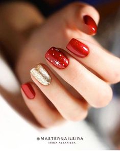 Makeup Nails Designs, Red Acrylic Nails, Cute Christmas Nails, Christmas Gel Nails, Christmas Nails Easy, Christmas Nail Art Designs, Christmas Nails Acrylic, Winter Nail Designs, Pretty Christmas