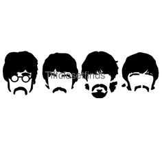 three men with beards and glasses are shown in the shape of a beatles album