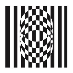 a black and white checkered pattern with an oval in the middle