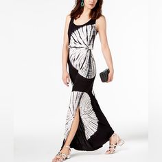 Macy’s Inc International Concepts Petite Medium Black & White Tie Dye Maxi Dress With Side Slits Blouson Waist Macys Women, Petite Maxi Dress, Macy Dresses, Empire Waist Maxi Dress, Leopard Print Maxi Dress, Black Floral Maxi Dress, Paisley Maxi Dress, Concept Clothing, Tie Dye Maxi Dresses