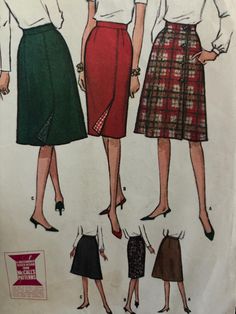 three women's skirts, one with high waist and the other with short sleeves