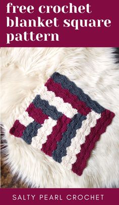 the free crochet blanket square pattern is shown