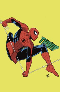 the amazing spider - man from the comics, with his hands on one leg and legs crossed