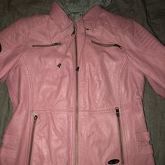 Pink Leather Jacket, In Mint Condition, Worn Twice, Beautiful Jacket. Pink Leather Jacket, Harley Davidson Jacket, Chic Leather, Pink Leather, Mint Condition, Harley Davidson, Checks, Coats Jackets, Jackets & Coats