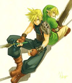 Smash Bros 4 - FFVII Cloud and LoZ Link @sonzaisinaimono Zelda And Link, Cloud Strife, The Legend Of Zelda, Smash Bros, Legend Of Zelda, Final Fantasy, On Tumblr, Zelda, Tumblr