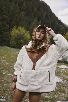 Fall To Rise Fleece Quarter Zip | Free People Camping Outfits For Women, Free People Fall, Free People Activewear, Fleece Quarter Zip, Quarter Zip Fleece, Camping Outfits, Free People Jacket, Warming Up, Cozy Pullover