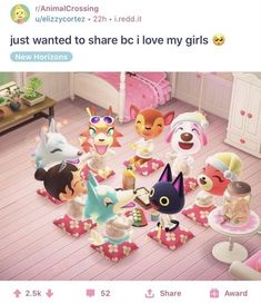 an animal crossing tweet is shown with the caption just wanted to share bc i love my girls