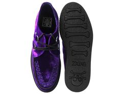 Violet Velvet Viva Mondo Creeper Tuk Creepers, Platform Creepers, Creepers Shoes, Stocking Tights, Purple Fabric, D Rings, Purple Velvet, Gothic Outfits, Creepers