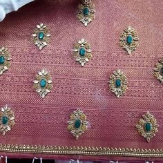 Buta Design Hand Work, Aari Work Pattern, Buttas In Aari Work, Brooch Work, Exclusive Blouse Designs, Kids Blouse Designs