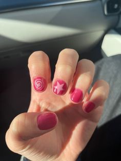 Ramona Flowers Nails, Funky Gel Nails, Jelly Pink Nails, Hippie Nails, Grunge Nails, Blush Nails, Pretty Gel Nails