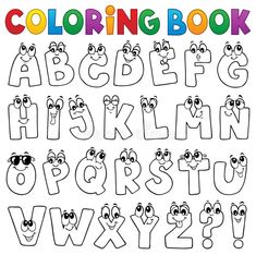 coloring book with letters and numbers for children to color royalty illustration on white background stock illustration