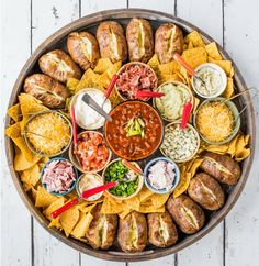 a platter filled with different types of food