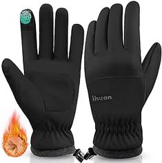 an image of a pair of black gloves with flames on the inside and in the middle