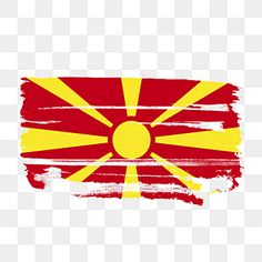 the flag of the state of arizona is painted in red, yellow and white