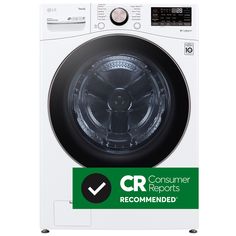 a washing machine with the words consumer reports recommended