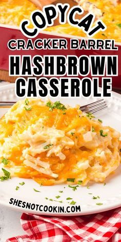 the cover of copycat cracker barrel hashbrown casserole