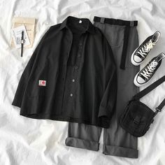 Chic Streetwear, Wide Leg Cargo Pants, Pant Suits, Tomboy Style Outfits, Pants Womens, Mode Inspo, Tomboy Fashion, Kpop Fashion Outfits, Teenage Fashion Outfits