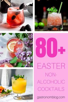 Collage of 80+ spring non-alcoholic Easter drinks! bright colors and many different drinks Easter Drink Ideas, Easter Drinks, Easter Drink, Easter Cocktails, Pitcher Cocktails, Easy Brunch Recipes, Spring Brunch