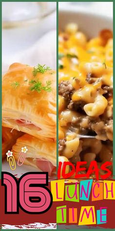 there is a collage of pictures with different food items in the same photo and text