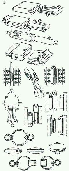 an image of different types of objects in the form of parts for furniture and other things