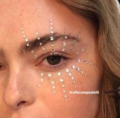 Gem Eye Makeup, Editorial Make-up, Rhinestone Makeup, Rave Makeup, Face Gems, Beauty Make-up, Festival Makeup, Eye Makeup Art, Make Up Looks