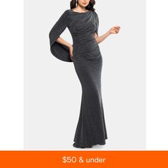 in stock Gray Evening Dress For Fall, Elegant Silver Dresses For Fall, Chic Fitted Silver Maxi Dress, Silver Long Sleeve Gown For Evening, Silver Long Sleeve Evening Gown, Fitted Silver Evening Gown, Silver Fitted Maxi Dress For Evening, Chic Gray Maxi Dress For Party, Elegant Silver Long Sleeve Maxi Dress