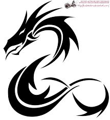 a black and white dragon tattoo design