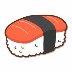 a sushi with black and orange on it