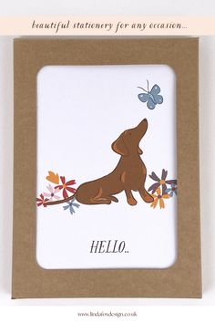 dachshund dog greeting  card set of 4 notecards with different designs, bank inside, from linda fox design Dog Greeting Cards, Small Christmas Gifts, Beautiful Stationery, Fox Pattern, Greeting Card Set