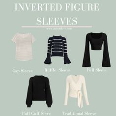 Inverted Triangle Long Sleeve, Outfit Inspirations Inverted Triangle, Clothes For An Inverted Triangle Shape, Sleeves For Inverted Triangle Body Shape, Sweaters For Inverted Triangle, Inverted Triangle Work Outfits, Curvy Inverted Triangle Outfits, Dressing Inverted Triangle Shape, Inverted Triangle Sweaters