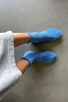 Le Bon Shoppe comfy, cozy, terry cloth Cloud socks in cerulian blue. 85% Cotton, 13% Polyester, 2% Spandex. PIPE AND ROW Cloud Socks, Home Wear, Comfy Cozy, Heritage Brands, Terry Cloth, Work From Home, Individual Style, The Row, Seattle