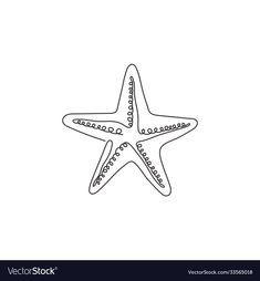 a starfish on a white background in the style of doodles, hand drawn