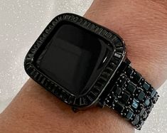 Applewatch Fashion, Black Apple Watch, Crystal Princess, Crystals Black, Ceramic Watch