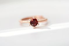 Dainty Red Ruby Ring, Solitaire Rings, Natural Red, Red Garnet, Solitaire Ring, Garnet, Silver Ring, Silver Rings, Ships