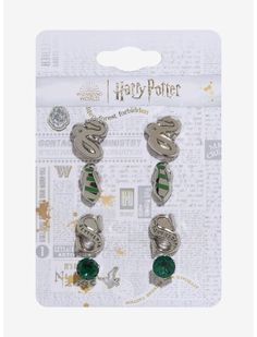 Harry Potter Slytherin Icons Earring Set Harry Potter Jewelry Earrings, Harry Potter Wedding Jewelry, Slytherin Icons, Harry Potter Jewelry Slytherin, Pop Culture Outfits, Culture Outfits, Harry Potter Earrings, Harry Potter Slytherin, Harry Potter Jewelry