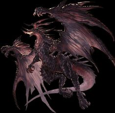 a black and red dragon on a black background