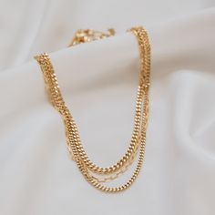 This unique chain looks great on its own or layered with other necklaces! Our Amelia Necklace is the perfect starting point to any look and a great piece for everyday wear! 18k gold plated over sterling silver chain 16 inches Width 4 mm Need more length? Shop extender chains. Necklace Length Guide Care Instructions: Gold Plated & Gold Vermeil To prolong the life of your plated and vermeil jewelry, we recommend the following; avoid wearing rings when washing your hands, showering, working out, or Wearing Rings, Gold Costume Jewelry, How To Wear Rings, Gold Costume, Necklace Length Guide, Zodiac Stones, Necklaces Gold, Zodiac Pendant, Gold Overlay