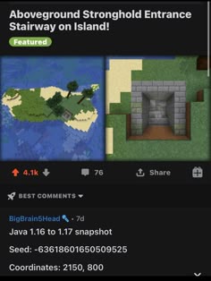 an image of a screen shot of the minecraft map and its location on the app