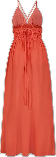 Triangle Dress, Tencel Fabric, Deep V, Kenya, Long Skirt, Sundress, Coral, Elastic, Skirt