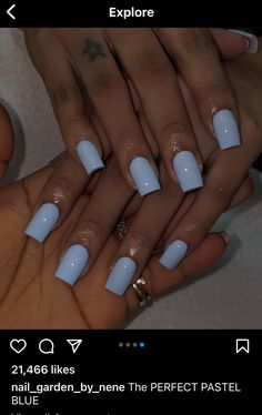 Baby Blue Short Square Nails, All Blue Nails, Plain Acrylic Nails, Motocross Photography, Opi Gel Nails, Sassy Nails, Claw Nails, Colored Acrylic Nails