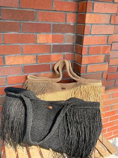 Crochet Raffia Tote Bag Straw Fringed Beach Bag Xlarge - Etsy Summer Fringe Bag For Everyday Use, Fringe Shoulder Bag For Everyday Beach Use, Brown Fringe Shoulder Bag For Beach, Trendy Beach Bag With Fringe, Trendy Beach Bags With Fringe, Brown Fringed Beach Bag, Brown Fringe Tote Beach Bag, Brown Hobo Shoulder Bag For Beach, Beige Fringe Bags For Beach Season