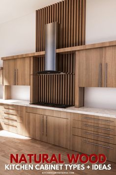 the kitchen cabinets are made of wood and have stainless steel hoods on each side