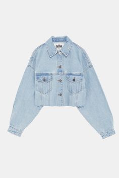 Image 8 of AUTHENTIC DENIM DAMAGED JACKET from Zara Conformation Ideas, Light Wash Jean Jacket, Style Korea, Stylish Coat, Fashion Capsule, Beauty And Lifestyle, Kawaii Clothes