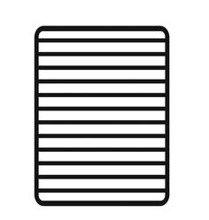 a black and white line drawing of a sheet of paper with horizontal lines on it