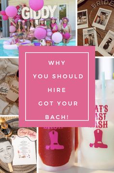 pink and white collage with the words why you should hire got your bachi