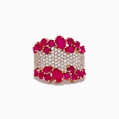 Effy Ruby Royale 14K Rose Gold Ruby and Diamond Ring | effyjewelry.com Rose Stone, Ruby And Diamond Ring, Diamond Cocktail Ring, Diamond Cocktail Rings, Effy Jewelry, Royal Jewelry, Jewelry Stand, Ruby Ring, Cocktail Ring