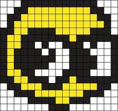 an image of a smiley face made out of black and yellow squares with white dots