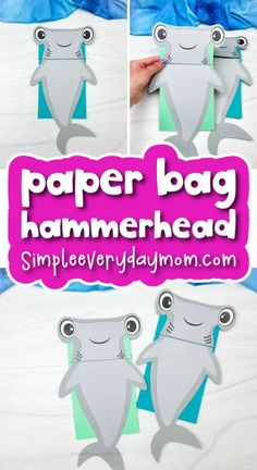 paper bag hammerhead craft for kids to make